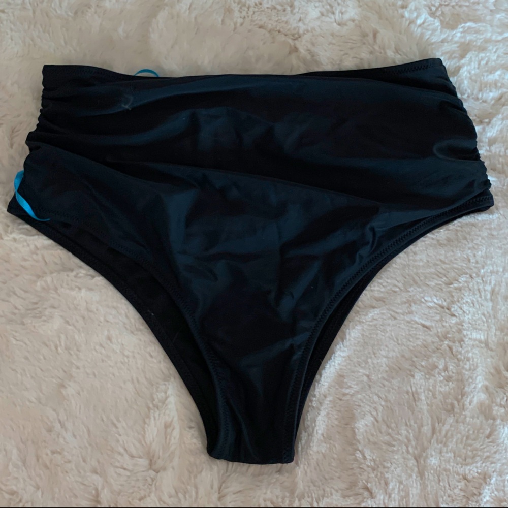 Zaful black high waisted bikini bottom size L